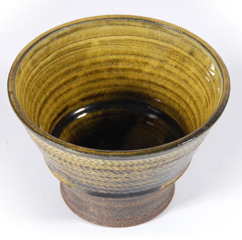 Ceramic vessel, dark brown, by N. Kahler, Denmark, 1960s. - 42117