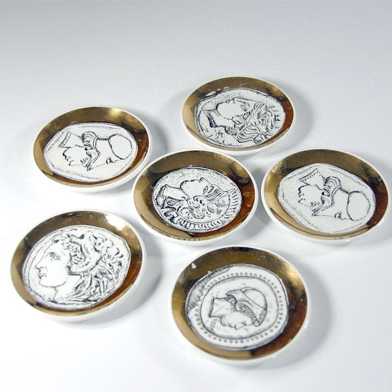 Komplet paterek, porcelana biała, Bucciarelli Milano, Włochy, lata 60. - 42089