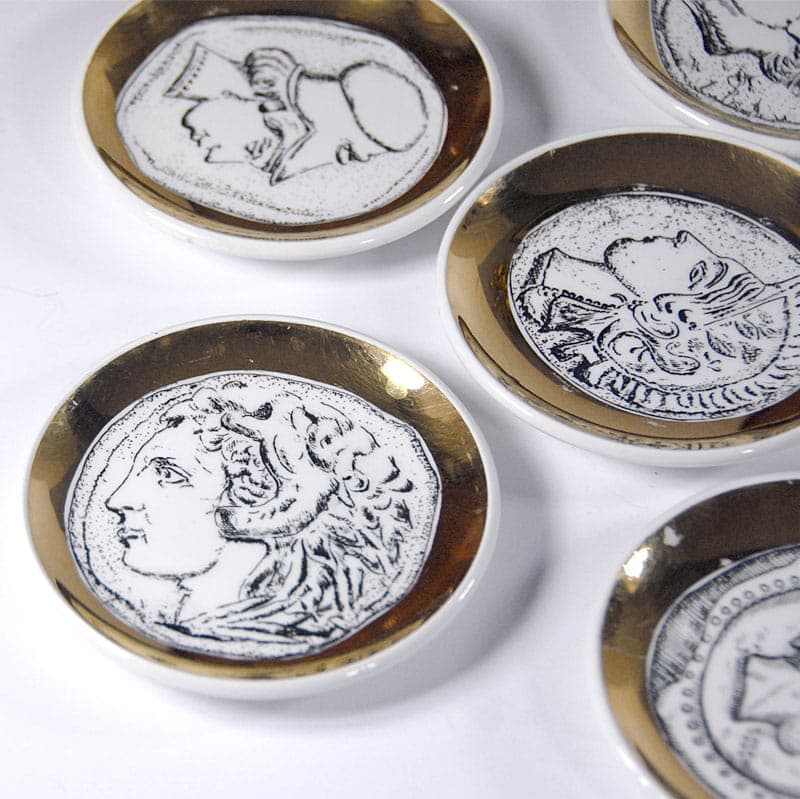 Komplet paterek, porcelana biała, Bucciarelli Milano, Włochy, lata 60. - 42088