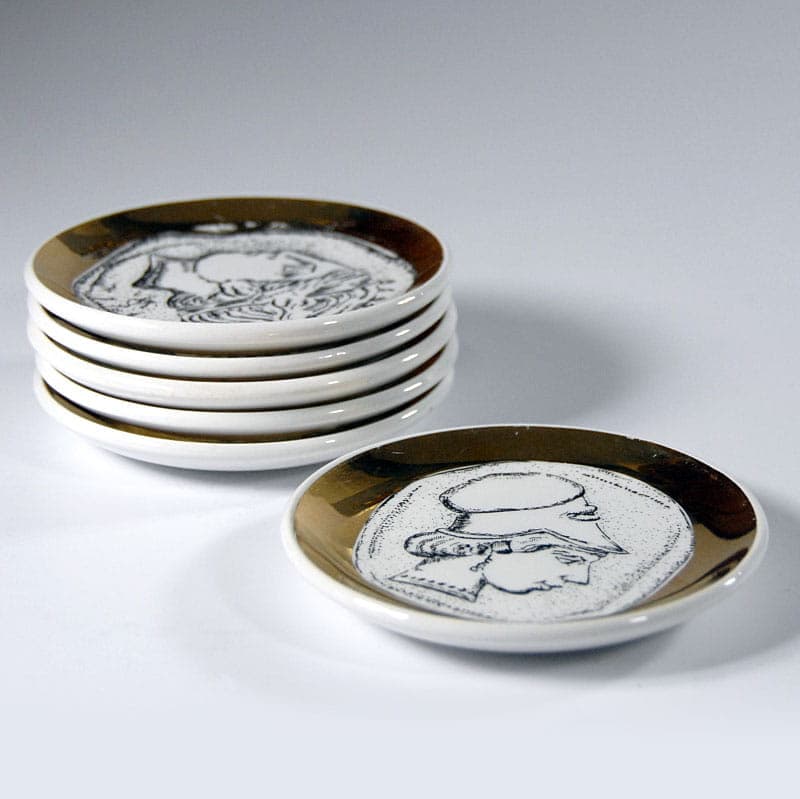 Komplet paterek, porcelana biała, Bucciarelli Milano, Włochy, lata 60. - 42086