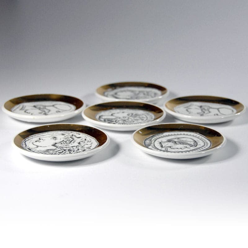 Komplet paterek, porcelana biała, Bucciarelli Milano, Włochy, lata 60. - 42085