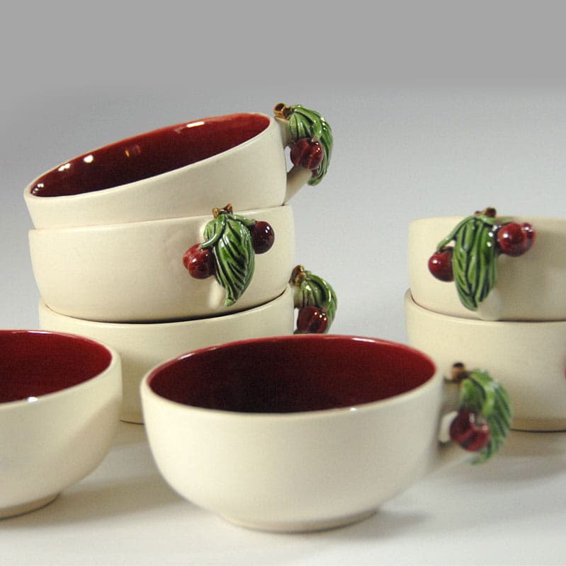 Komplet miseczek deserowych, ceramika kremowa, Keramos Sevres, Francja, lata 60. - 42070