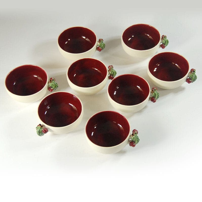 Komplet miseczek deserowych, ceramika kremowa, Keramos Sevres, Francja, lata 60. - 42072