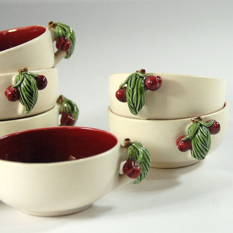 Komplet miseczek deserowych, ceramika kremowa, Keramos Sevres, Francja, lata 60. - 42069