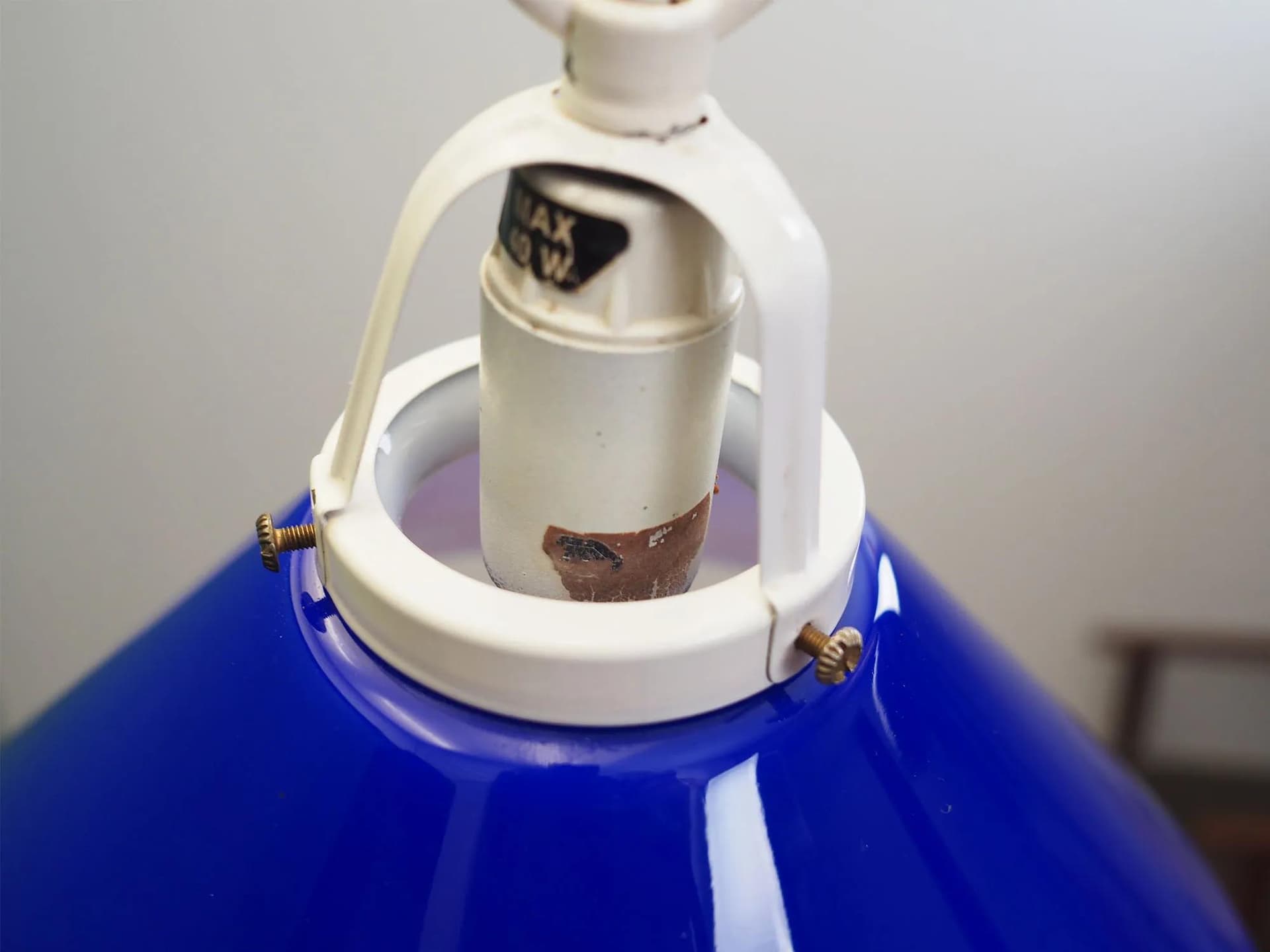 Pendant Lamp, blue metal, Denmark, 1970s - 42273