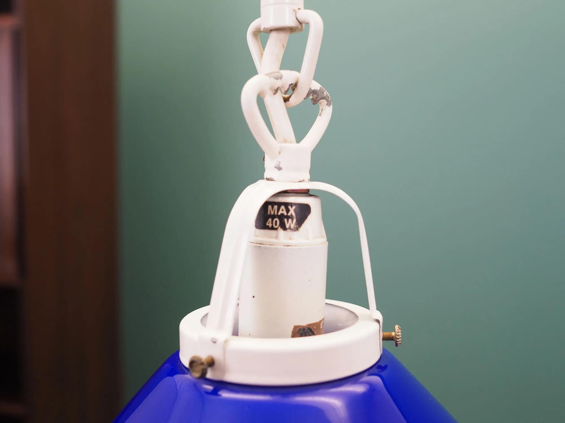 Pendant Lamp, blue metal, Denmark, 1970s - 42272