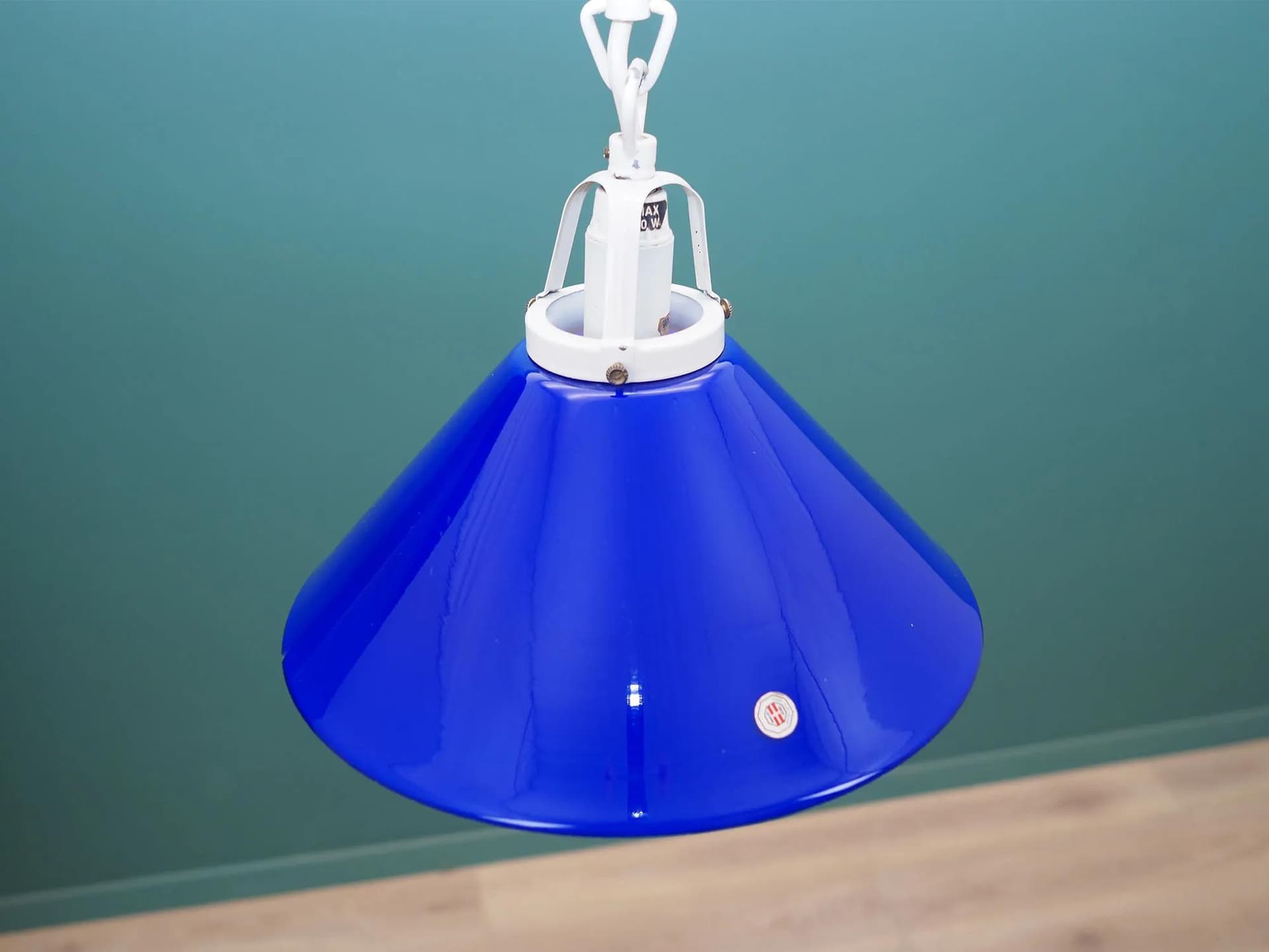 Pendant Lamp, blue metal, Denmark, 1970s - 42266