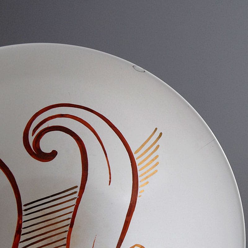 Decorative bowl Art Deco, ivory white ceramics, by J. Collard, Luxembourg, 1940s. - 42058