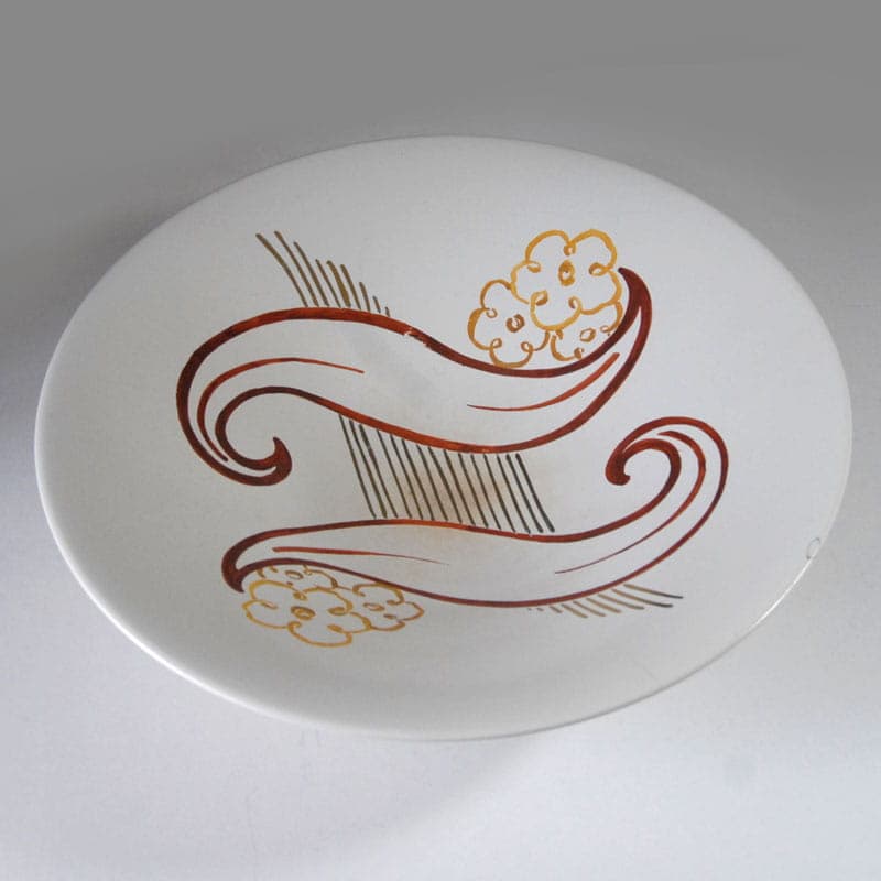 Decorative bowl Art Deco, ivory white ceramics, by J. Collard, Luxembourg, 1940s. - 42055