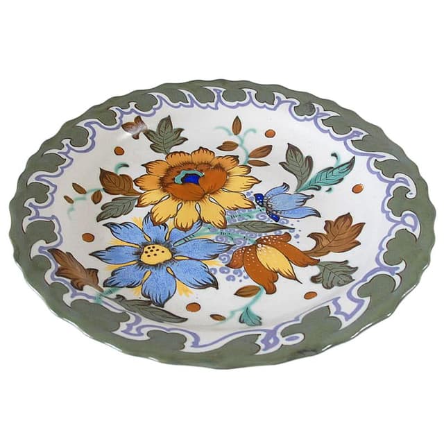 Decorative Platter Royal Gouda, multicolor ceramics, Netherlands, 1950s. - DIMENSION