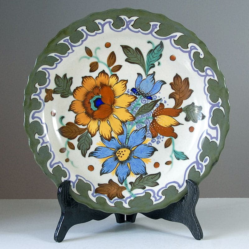 Decorative Platter Royal Gouda, multicolor ceramics, Netherlands, 1950s. - 42049