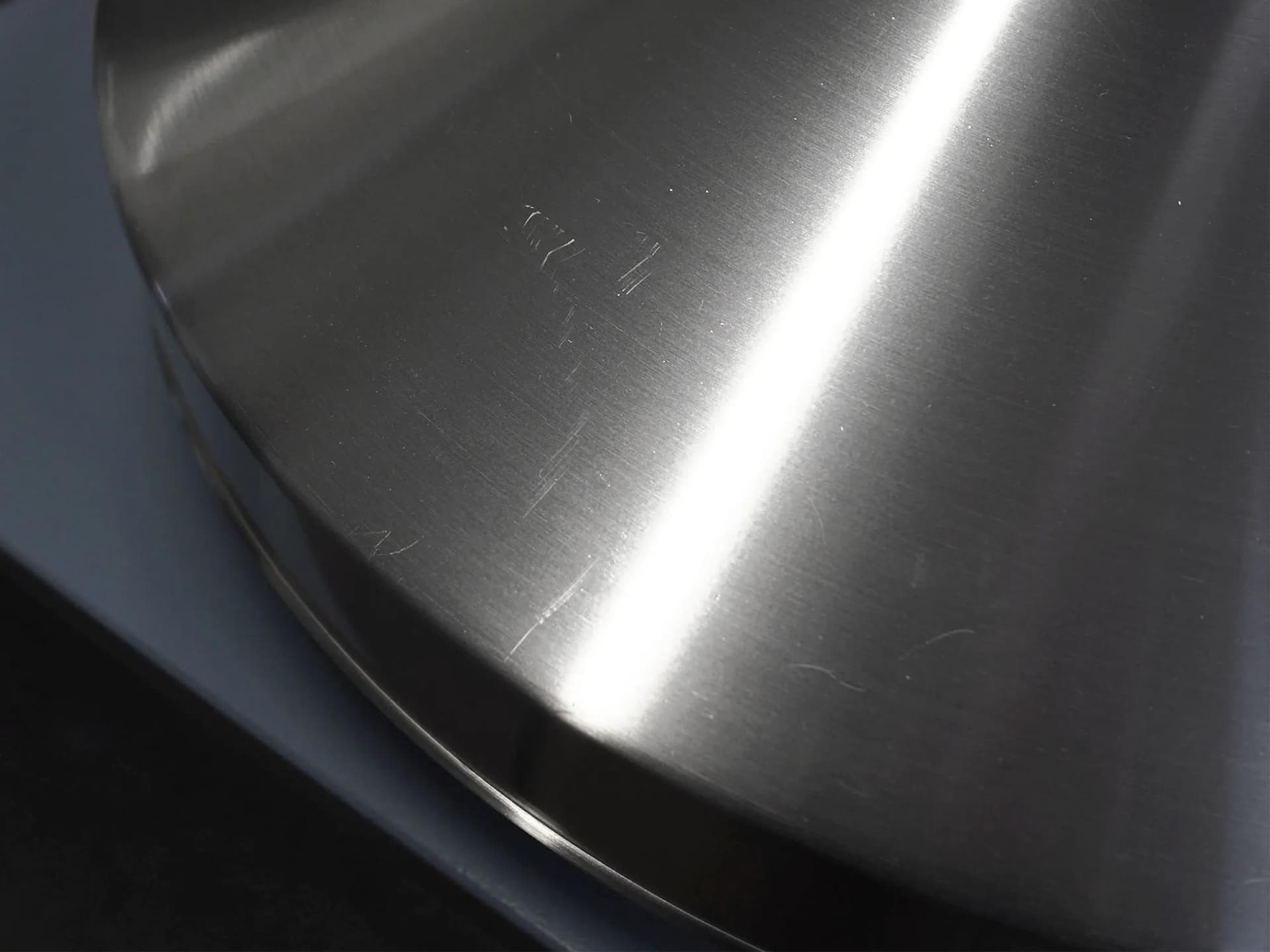 Pendant lamp, Scandinavian design, silver aluminum, Denmark, 1970s - 42243