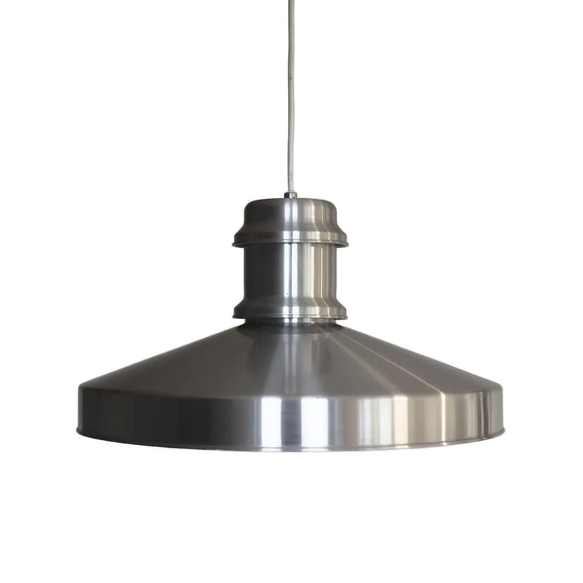 Pendant lamp, Scandinavian design, silver aluminum, Denmark, 1970s