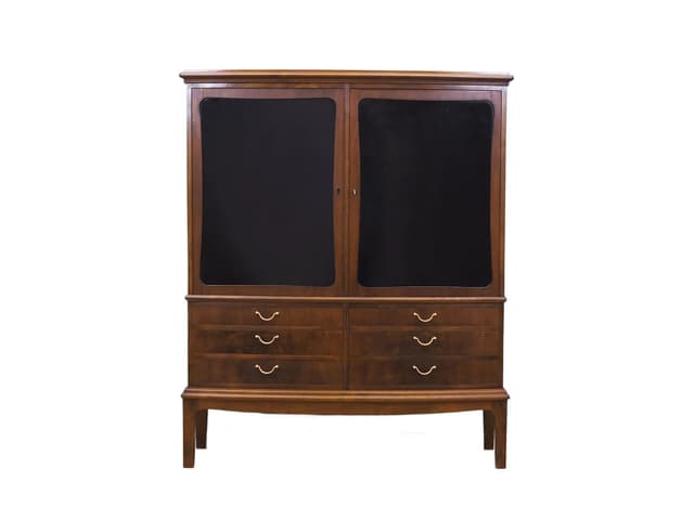 Kredens, orzech, Dania, lata 60. - WYMIARY