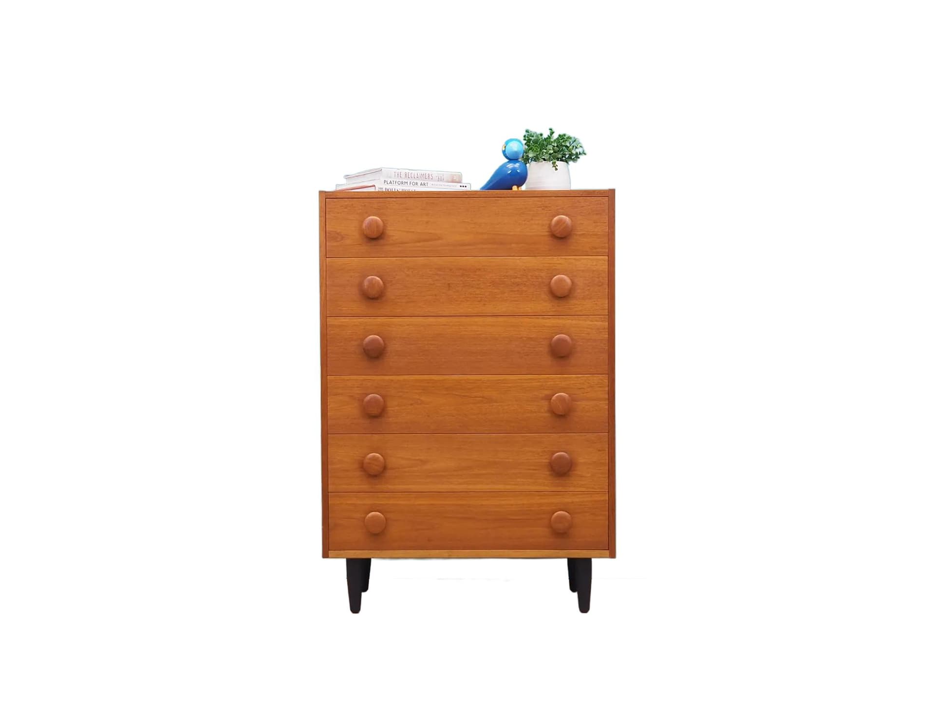 Chest of drawers, mid-century modern, brown, teak, Denmark, 1960s.