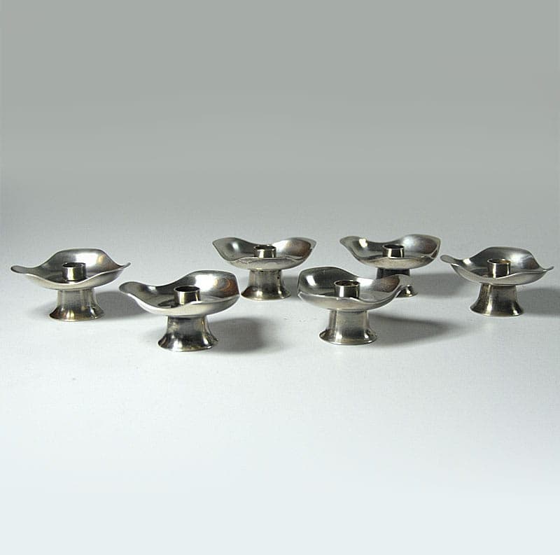 Komplet świeczników stołowych, srebro, Dania, lata 60. - 42029