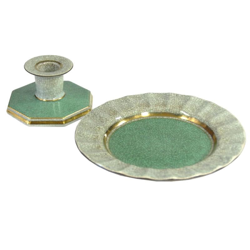 Table set, Royal Copenhagen, green porcelain, Denmark, 1950s.