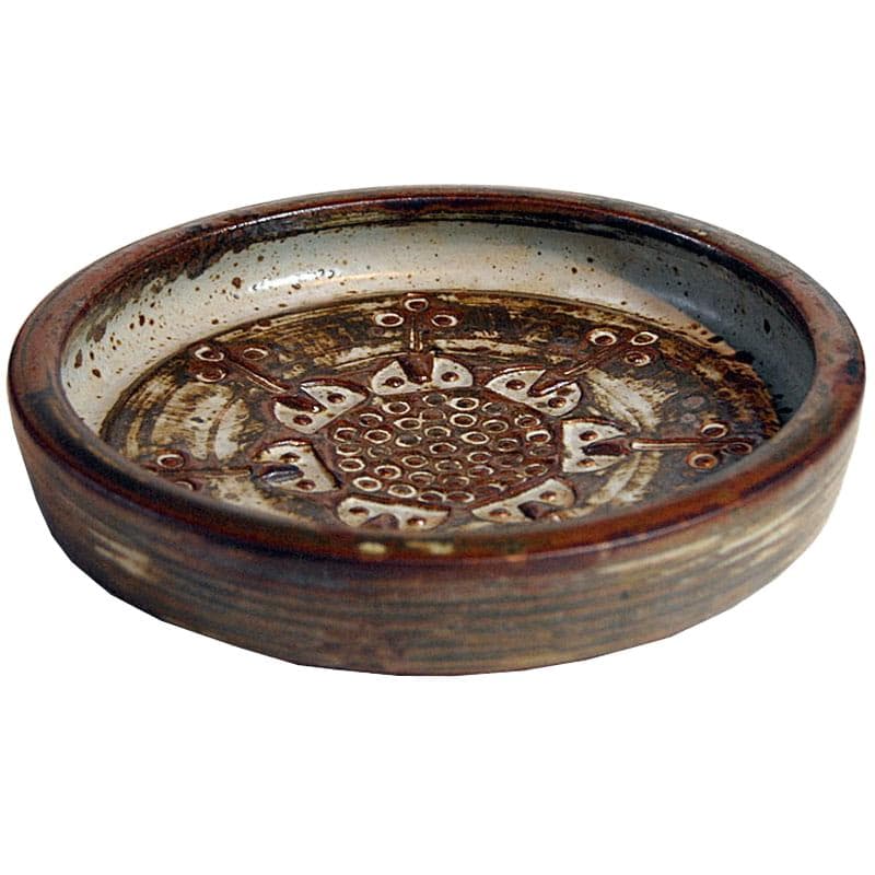 Ceramic Platter, brown, by J. Mogensen, Denmark, 1960s.