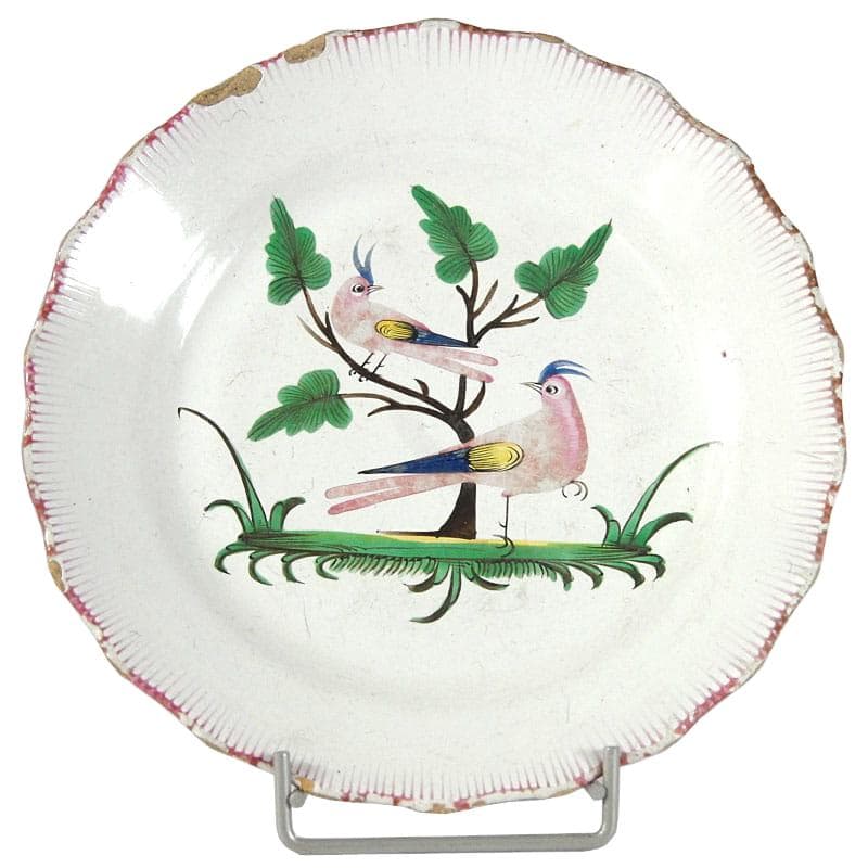 Plate Le Islette, multicolor ceramics, Lunéville, France, 19th c.