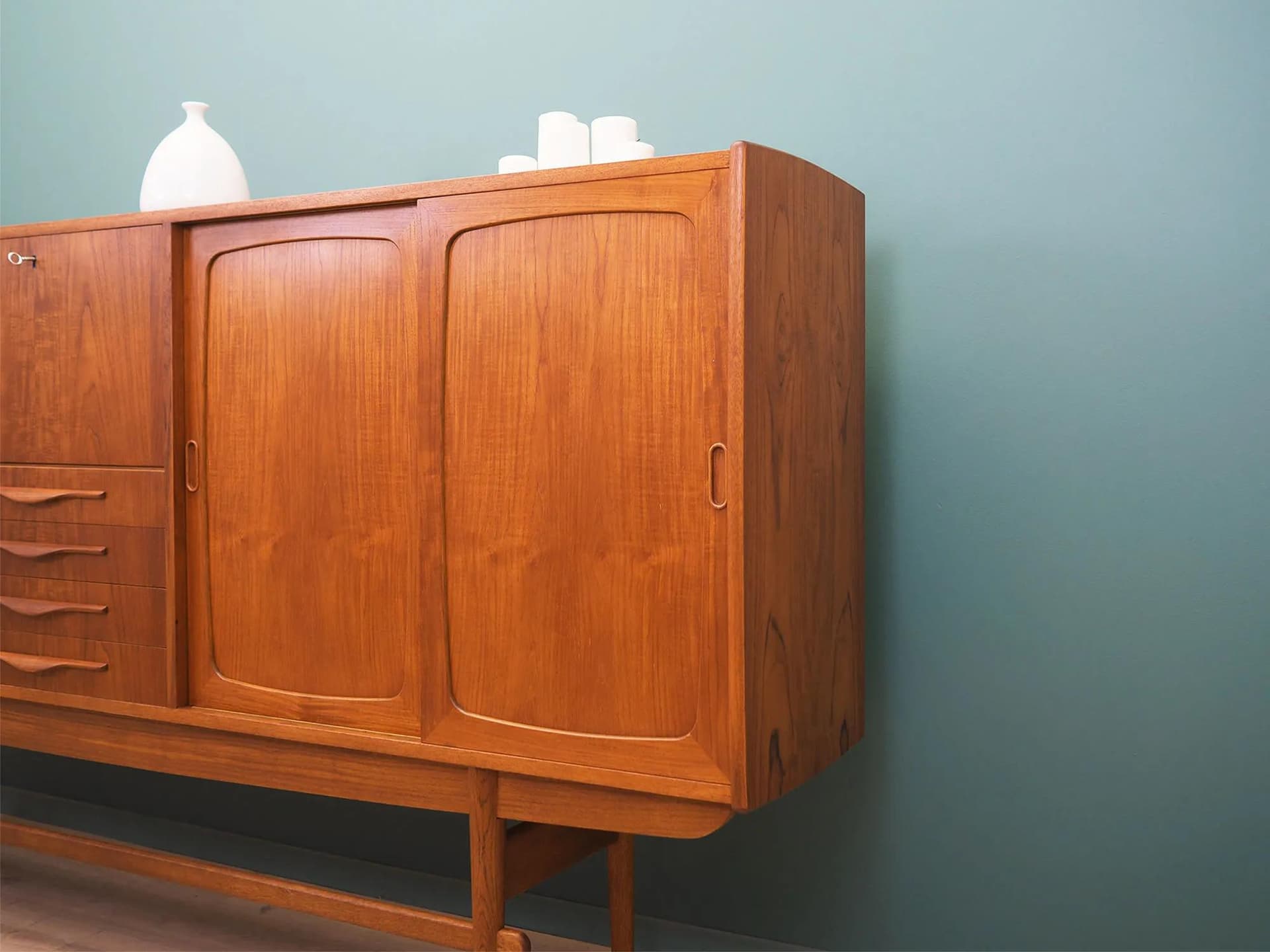 Highboard, teak brązowy, Dania, lata 60. - 42933