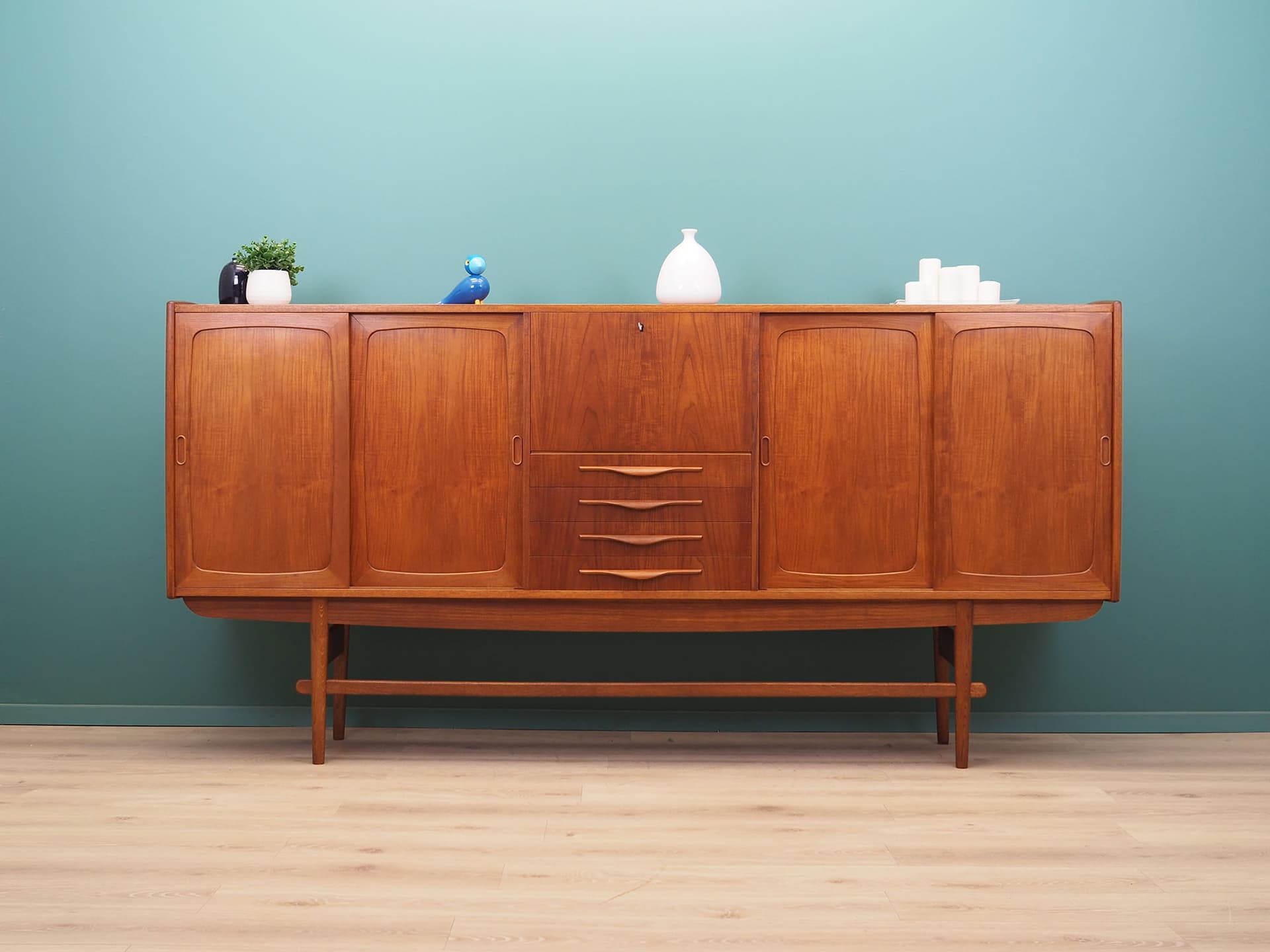 Highboard, teak brązowy, Dania, lata 60. - 51535