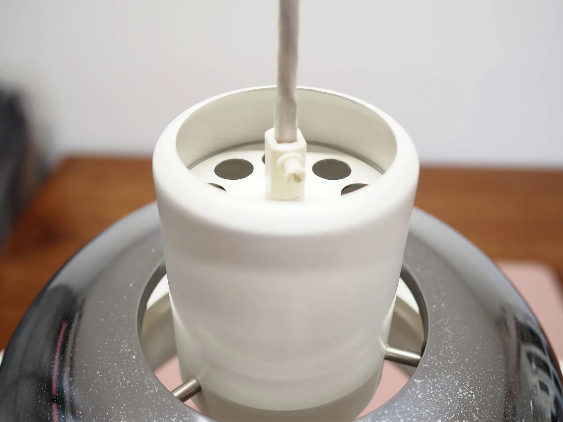 Pendant Lamp Mandalay, white silver metal, by A. Hansen, Louis Poulsen, Denmark, 1970s. - 42922