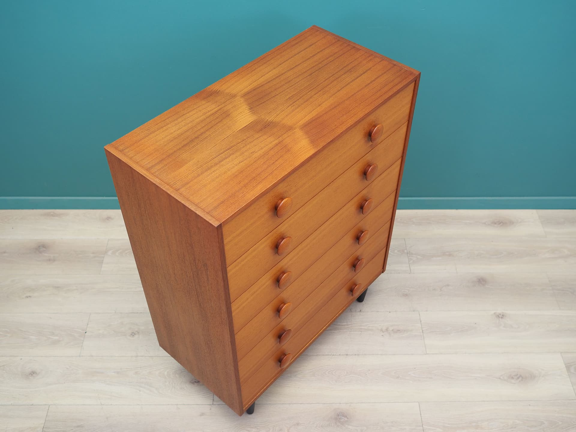 Chest of drawers mid-century, brown teak, Denmark, 1960s - 51530