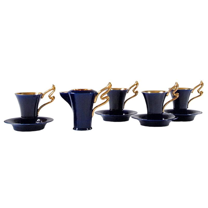 Coffee Set with Creamer, cobalt blue, ceramics, France, 1950s.