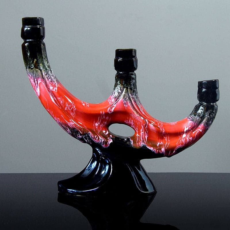 Świecznik fat lava, multikolor, ceramika, Vallauris, Francja, lata 60. - 43127