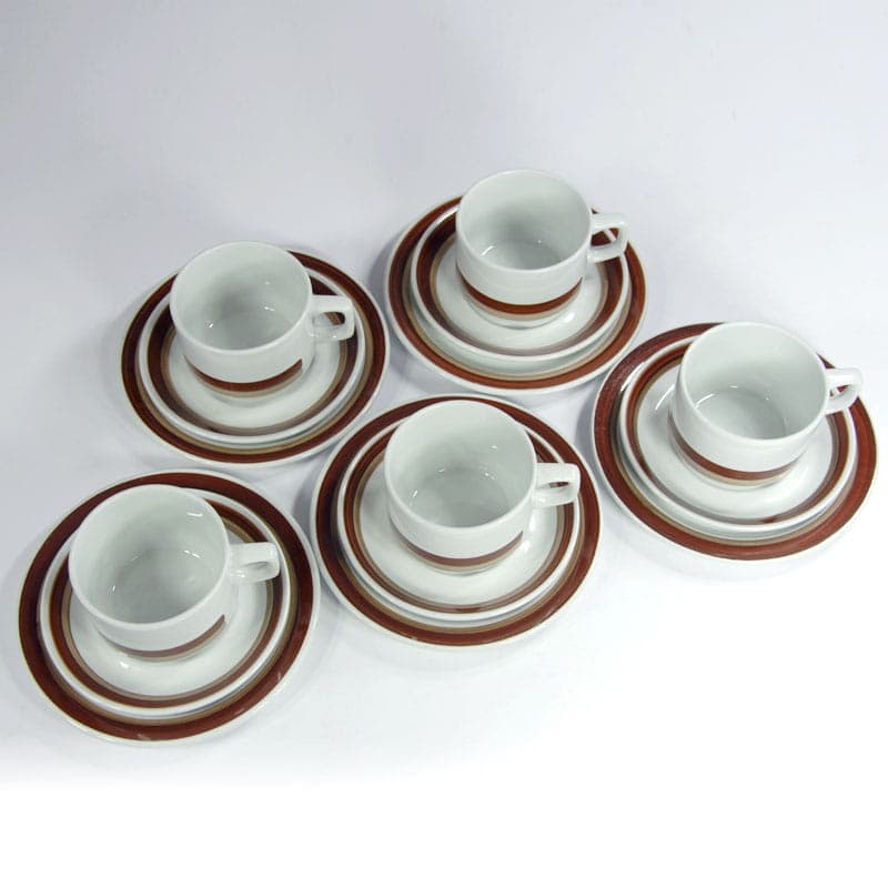 Komplet śniadaniowy, porcelana biała, Figgjo Flint, Norwegia, lata 70. - 43118