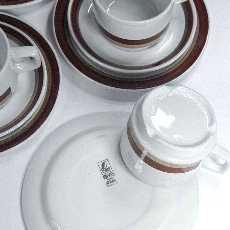 Komplet śniadaniowy, porcelana biała, Figgjo Flint, Norwegia, lata 70. - 43122