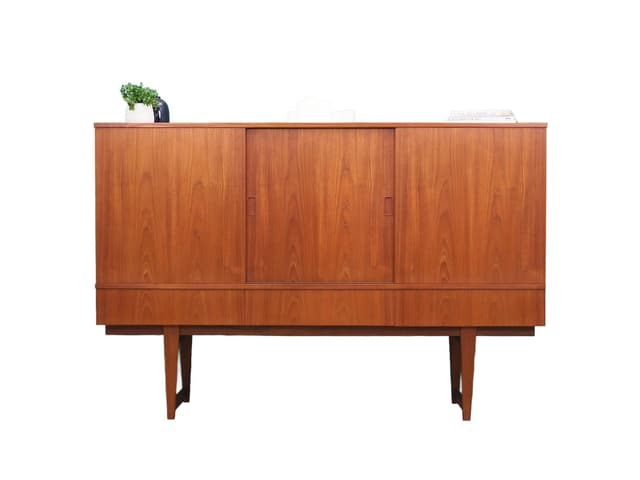 Highboard, teak brązowy, Dania, lata 60. - WYMIARY