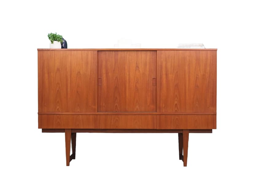 Highboard, teak brązowy, Dania, lata 60.