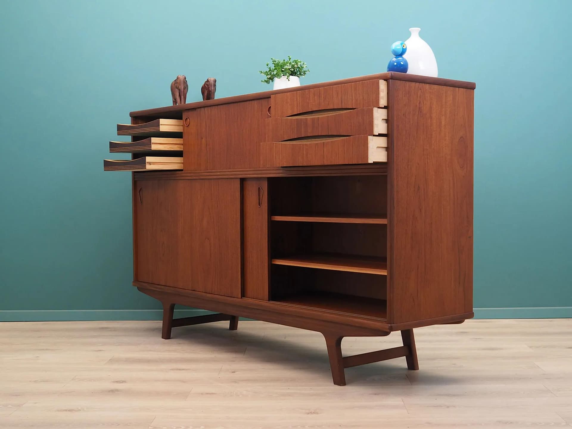 Highboard, teak brązowy, Dania, lata 60. - 42824