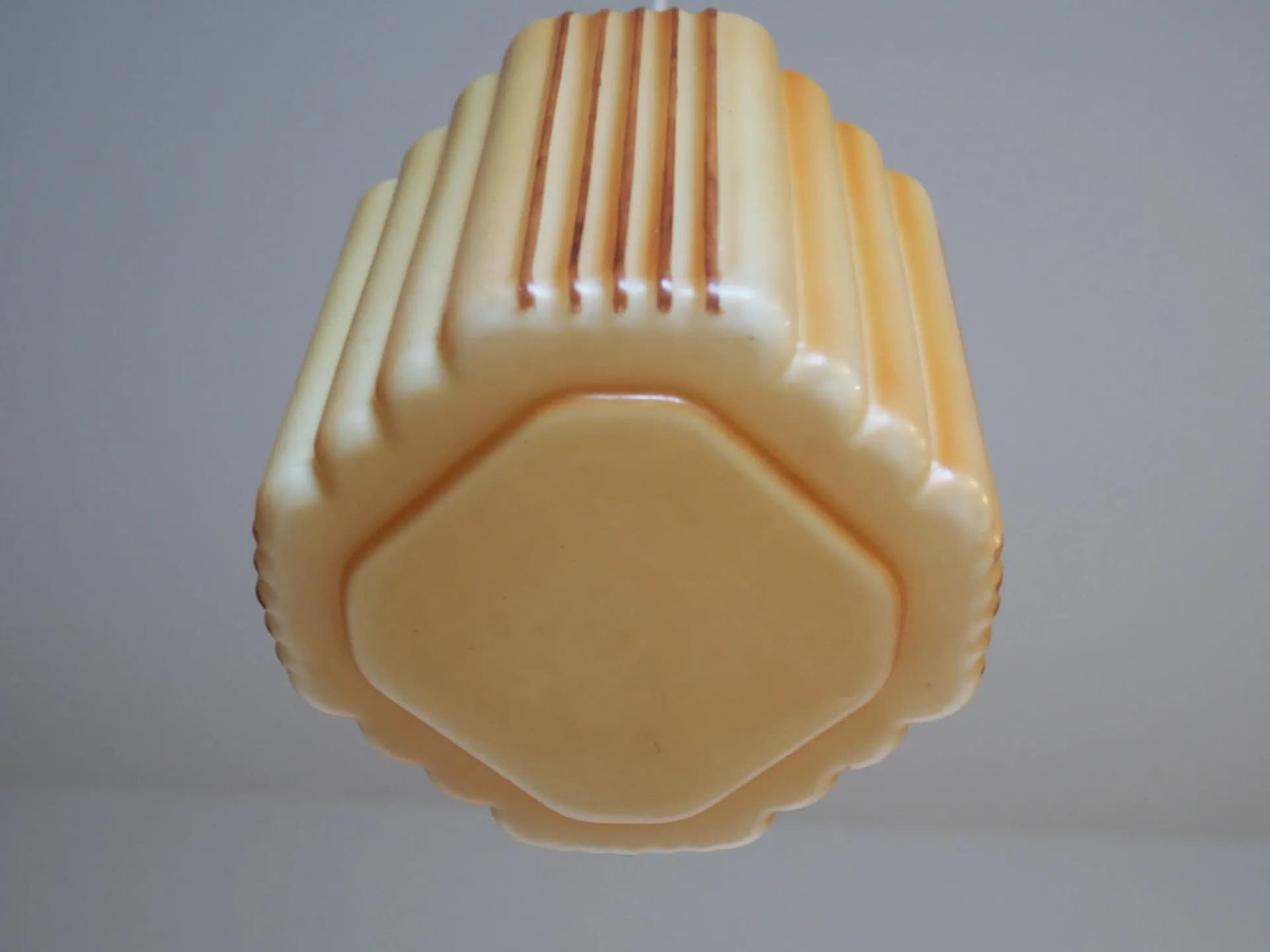 Pendant lamp, Danish design, yellow glass, Denmark, 1960s. - 42810