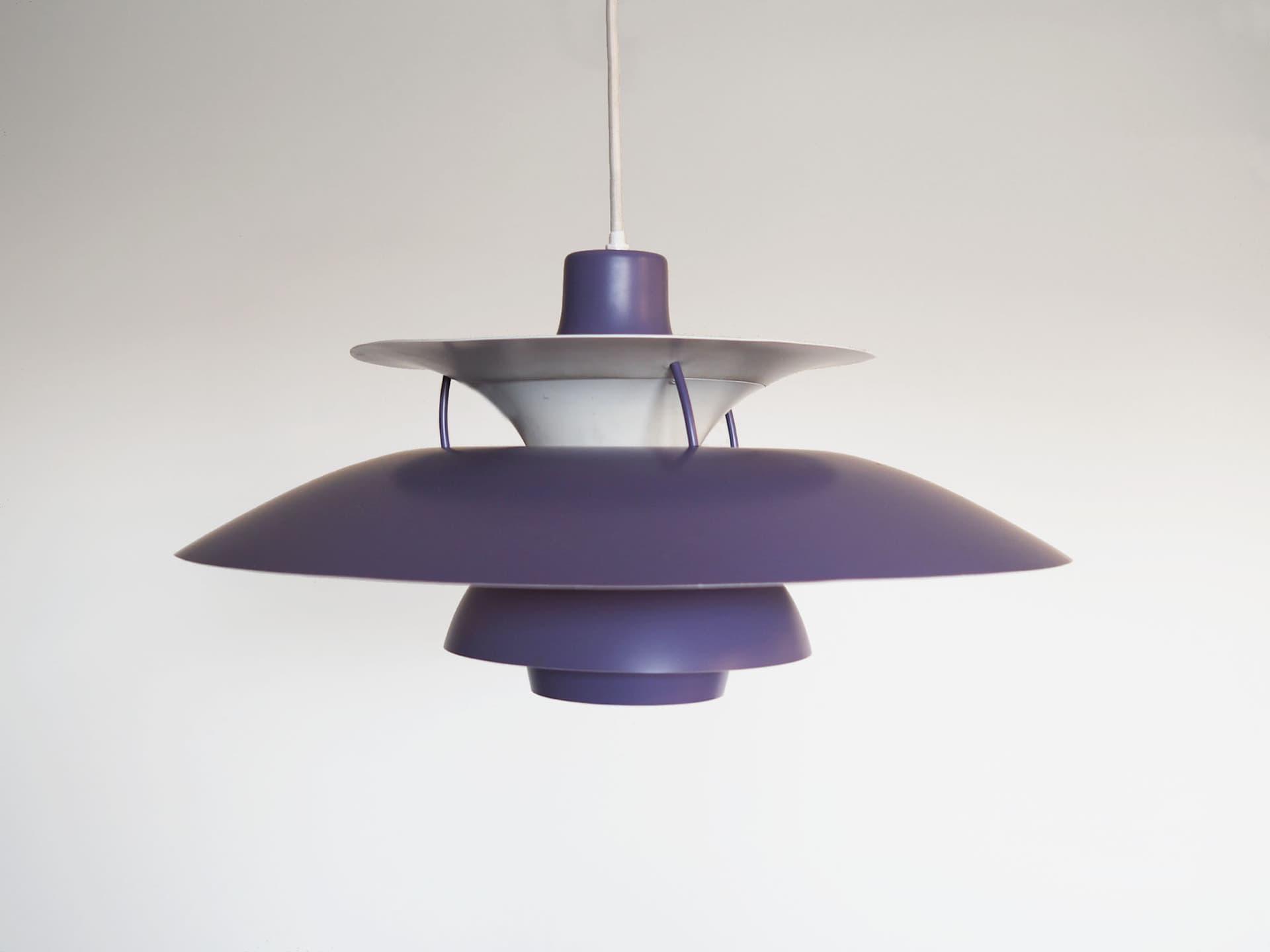 Pendant Lamp PH 5, violet metal, by P. Henningsen, Louis Poulsen, Denmark, 1970s - 51497