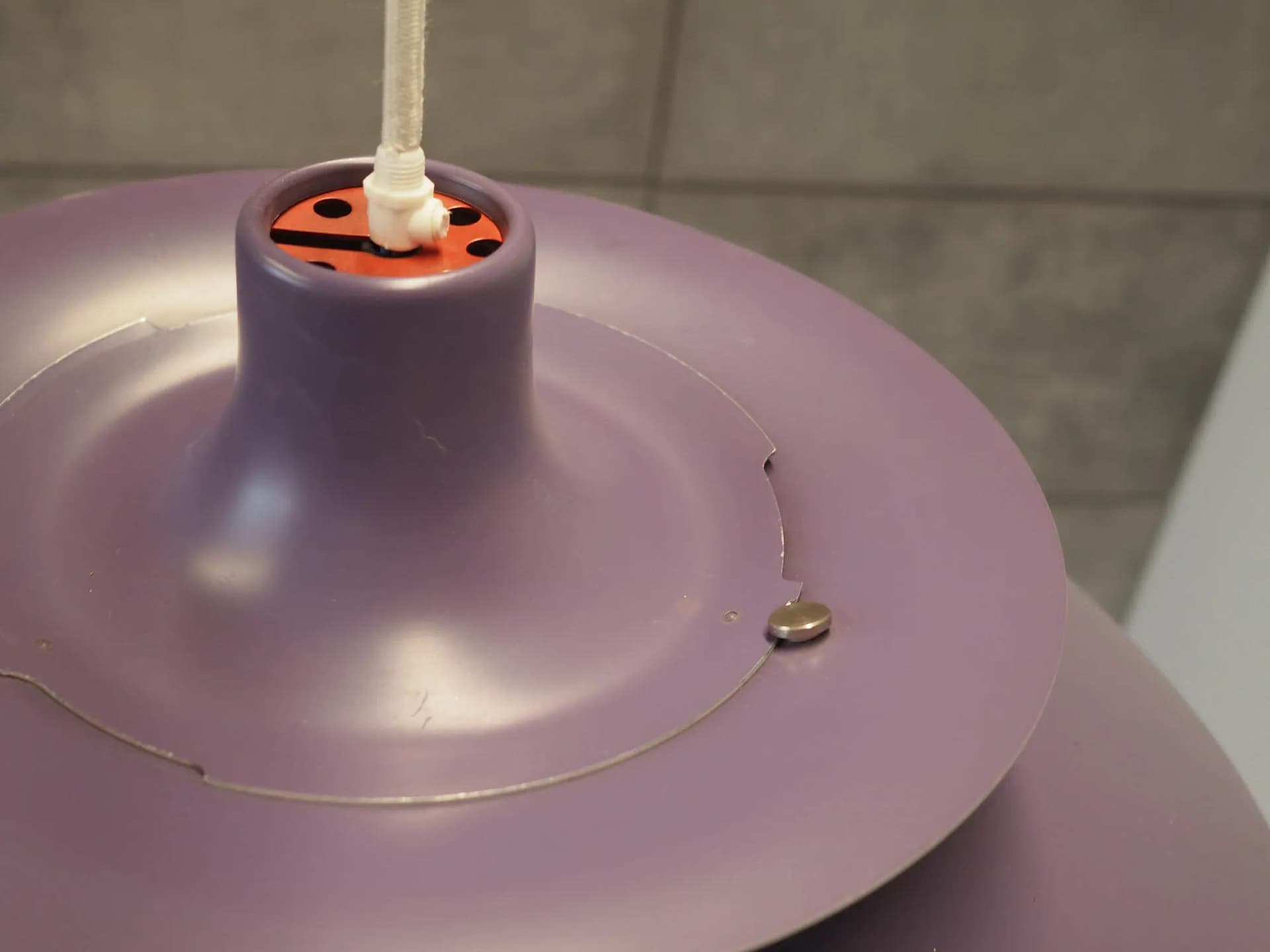 Pendant Lamp PH 5, violet metal, by P. Henningsen, Louis Poulsen, Denmark, 1970s - 42803