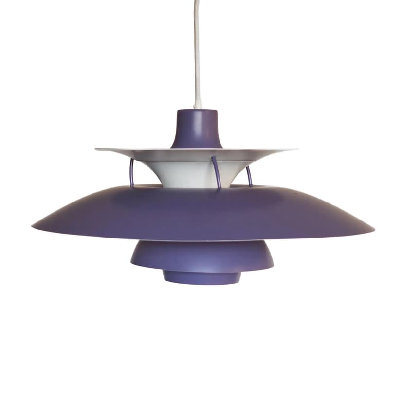 Pendant Lamp PH 5, violet metal, by P. Henningsen, Louis Poulsen, Denmark, 1970s