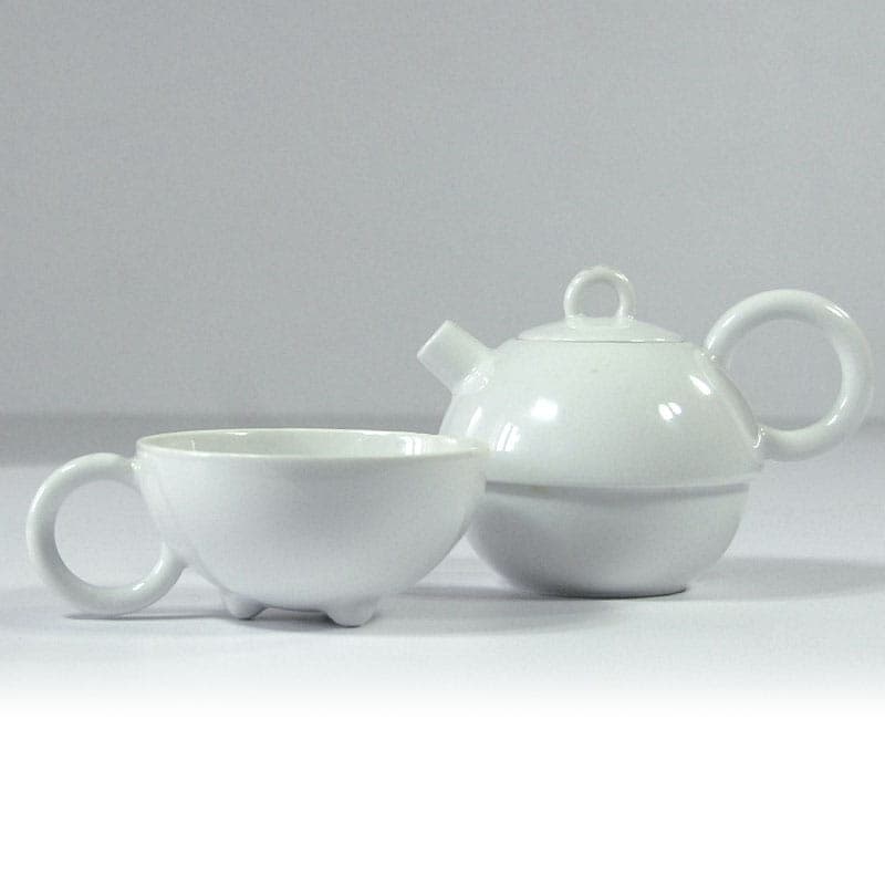 Tea for One Set, white porcelain, by M. Thun, Germany, 1980s. - 43059