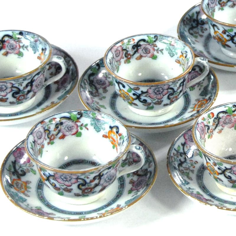 Zestaw filiżanek Charles Meigh, fajans biały, Wielka Brytania, XIX w. - 43050