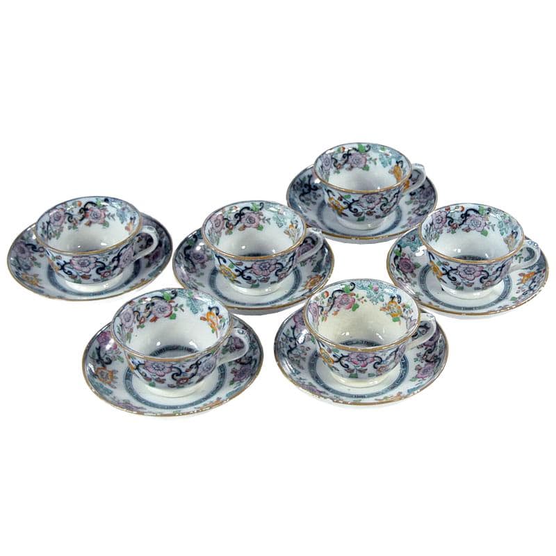 Teacup Set Charles Meigh, white faience, United Kingdom, 19th c.