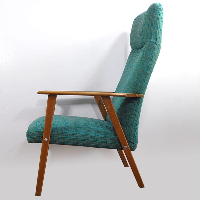 Pair of armchairs, light wood, green, Denmark, 1960s. - 43037