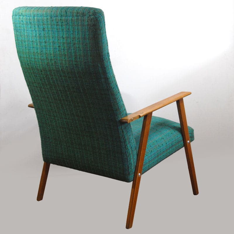 Pair of armchairs, light wood, green, Denmark, 1960s. - 43039
