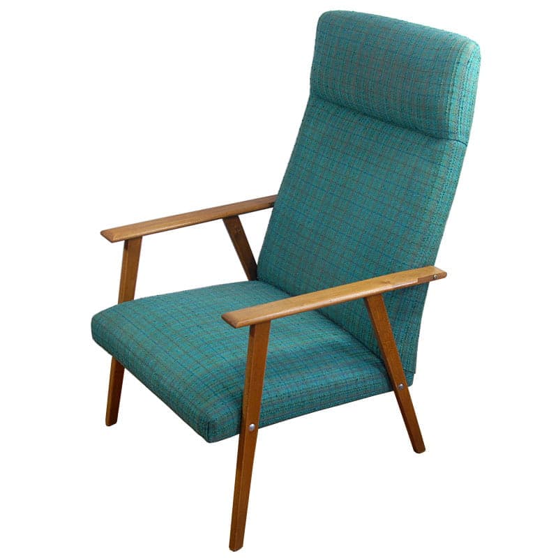 Pair of armchairs, light wood, green, Denmark, 1960s. - 43035