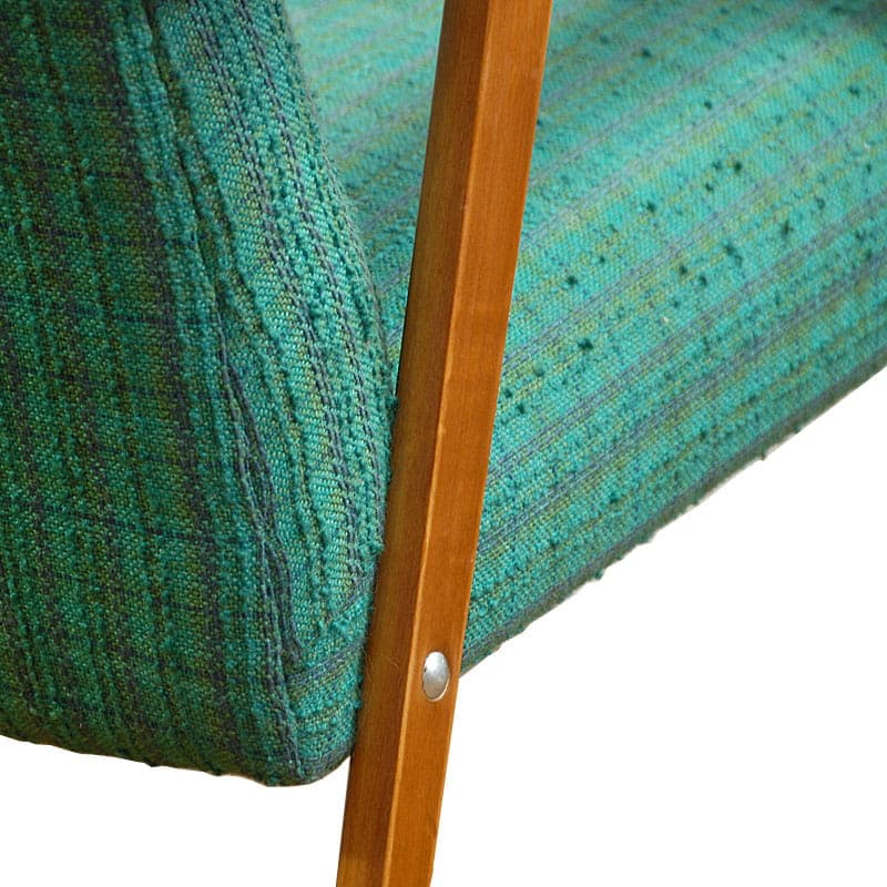 Pair of armchairs, light wood, green, Denmark, 1960s. - 43038