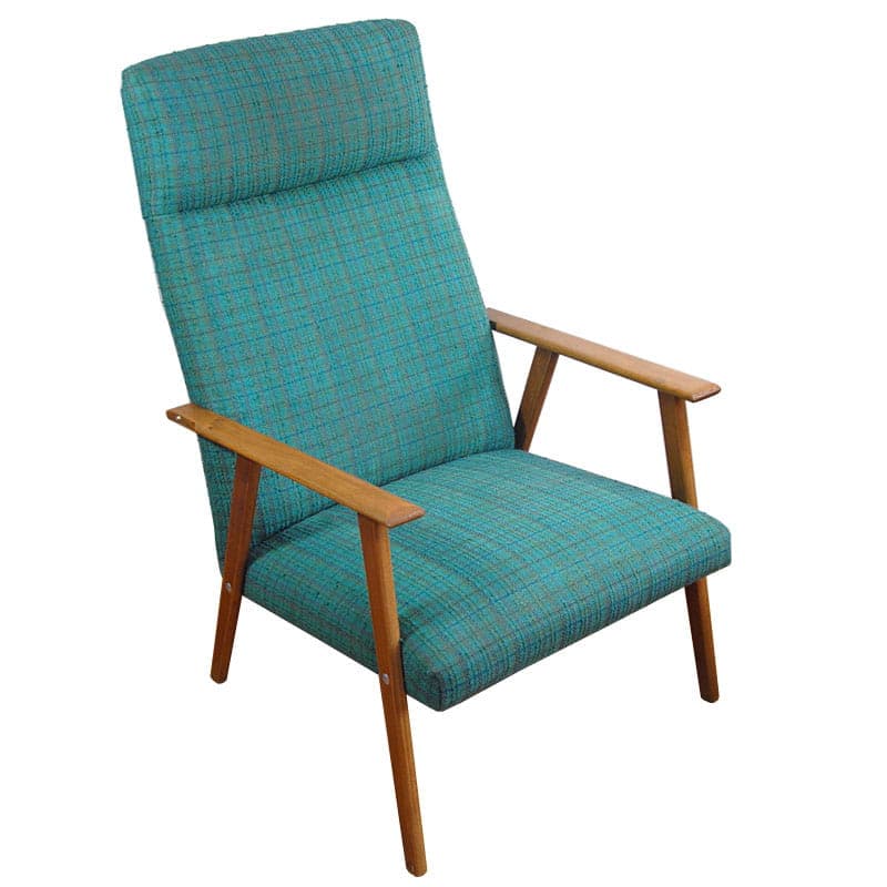 Pair of armchairs, light wood, green, Denmark, 1960s. - 43034