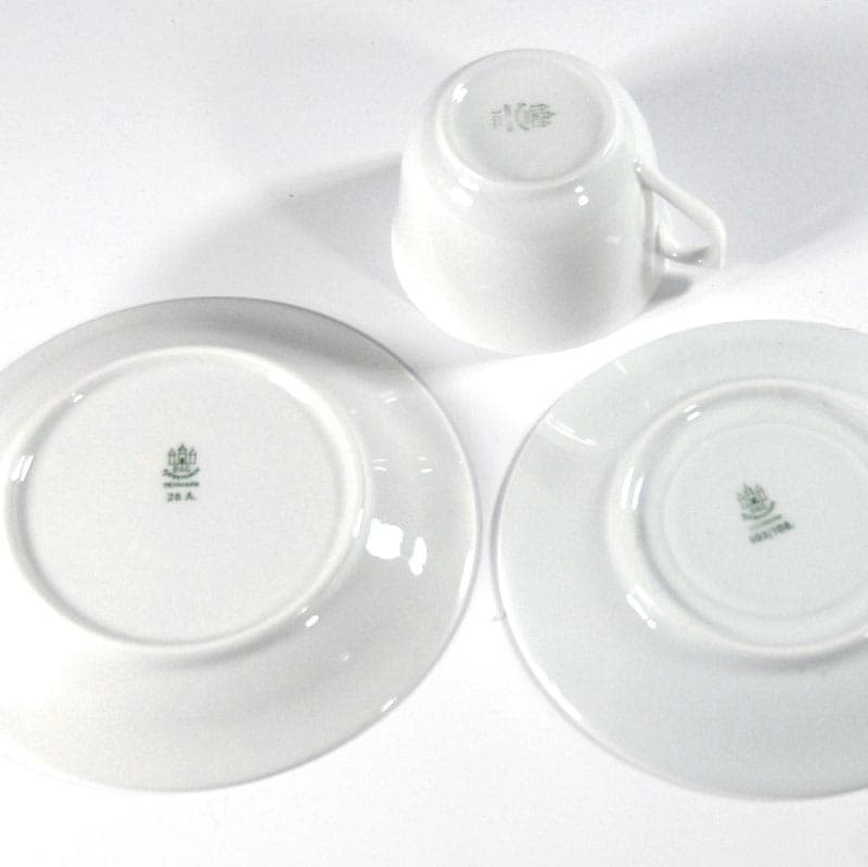 Dessert set, white porcelain, Bing & Grondahl, Denmark, 1960s. - 42959