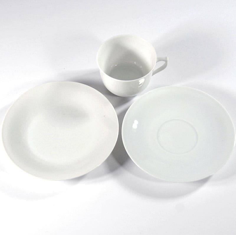 Dessert set, white porcelain, Bing & Grondahl, Denmark, 1960s. - 42956