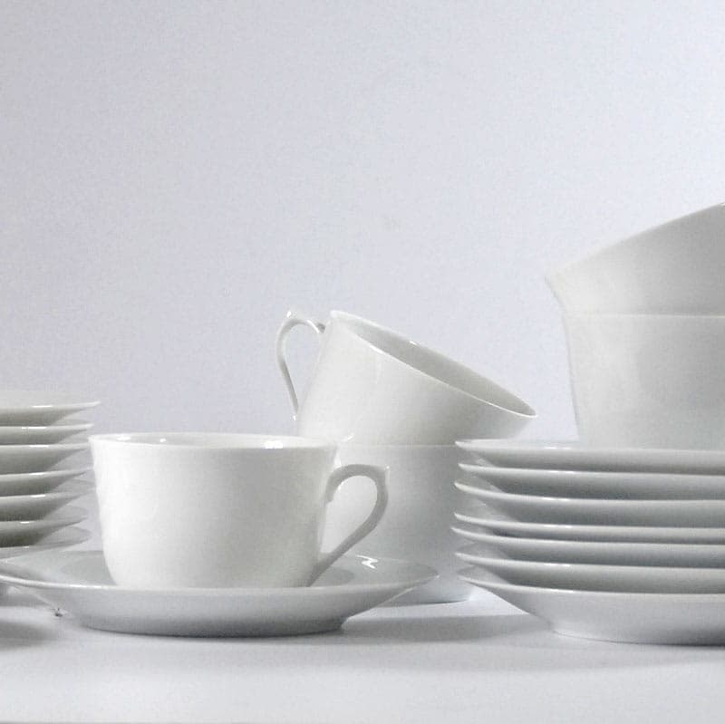 Dessert set, white porcelain, Bing & Grondahl, Denmark, 1960s. - 42955