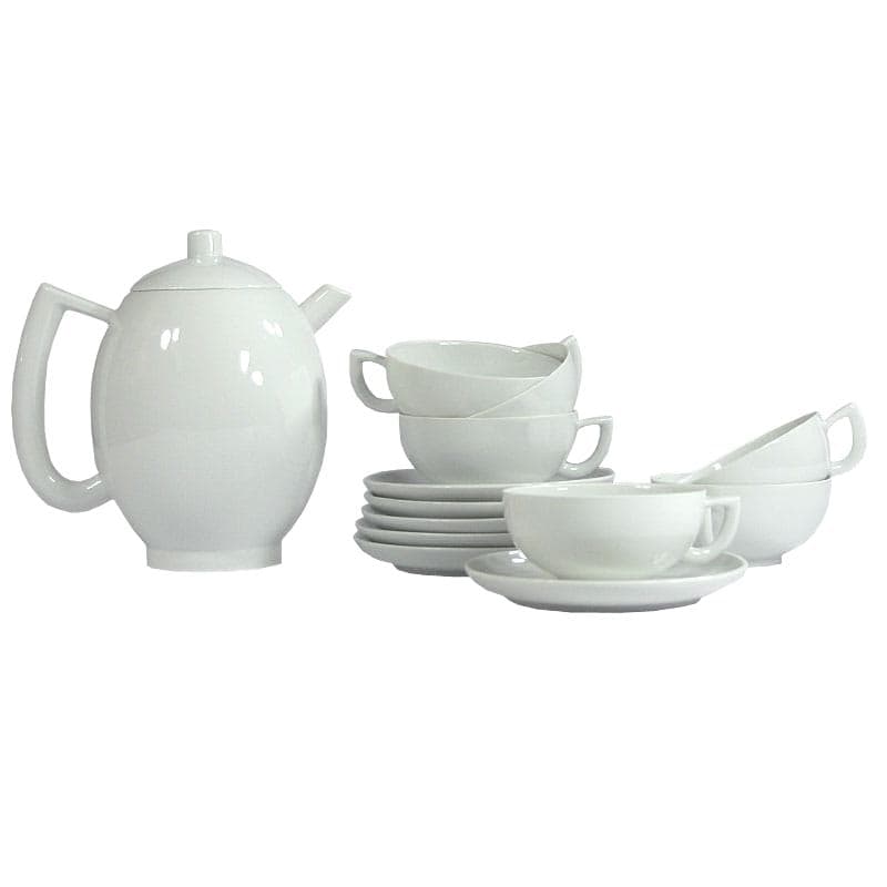 Dinnerware Set City Modern, white porcelain, by L. Rabold, Arzberg, Germany, 1980s.